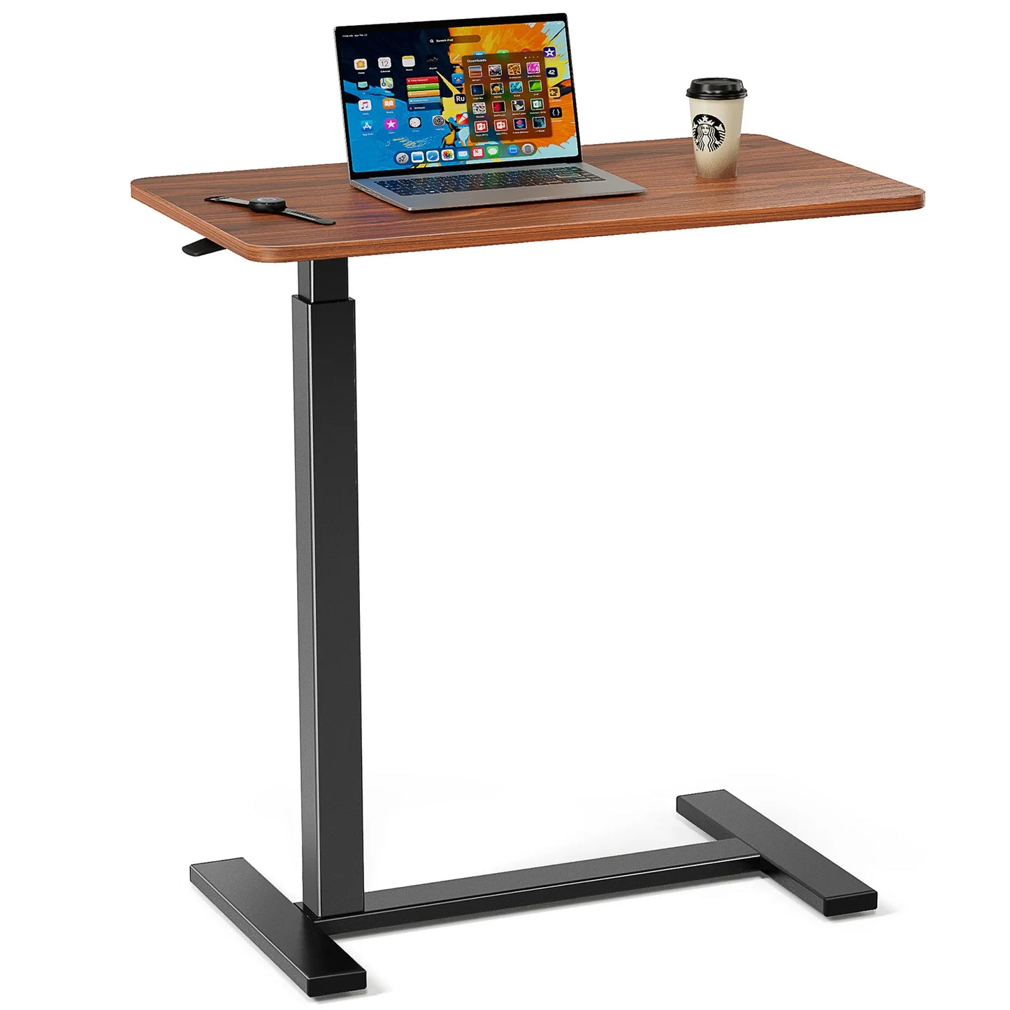 IComfyHome Overbed Bedside Sofa Table with Hidden Wheels Adjustable Height Home Use Bed Table Laptop Mobile Standing Desk For Bedroom
