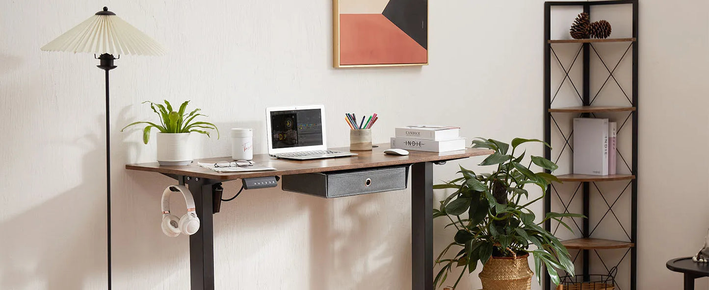 IComfyHome Electric Standing Desk Height Adjustable 55x24 Inch Computer Desk Workstation Ergonomic Work Table for Home Office