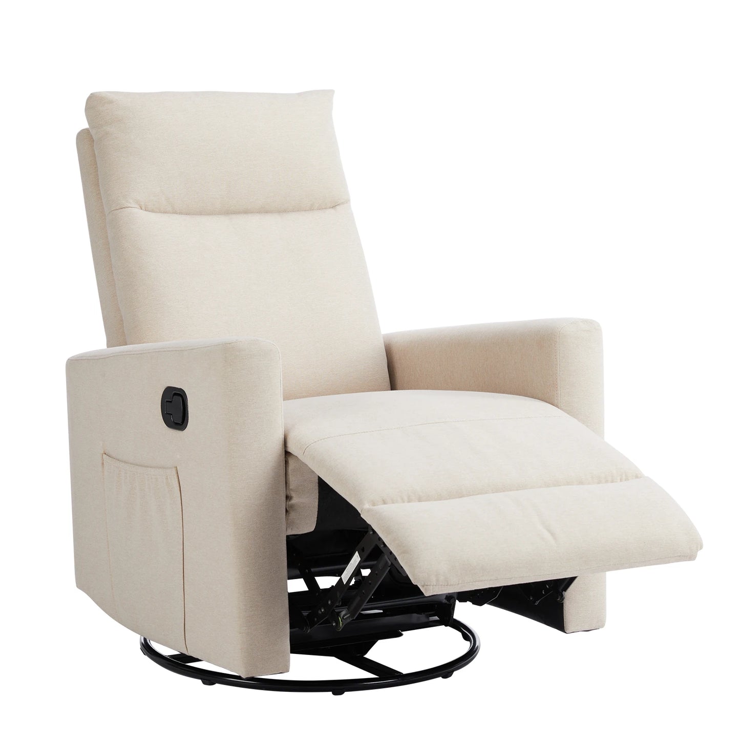 IComfyHome Rotating Rocking Chair Recliner With Oversized Foot Swivel Rocking Rocker Recliner Glider Nursery Chair for Living Room