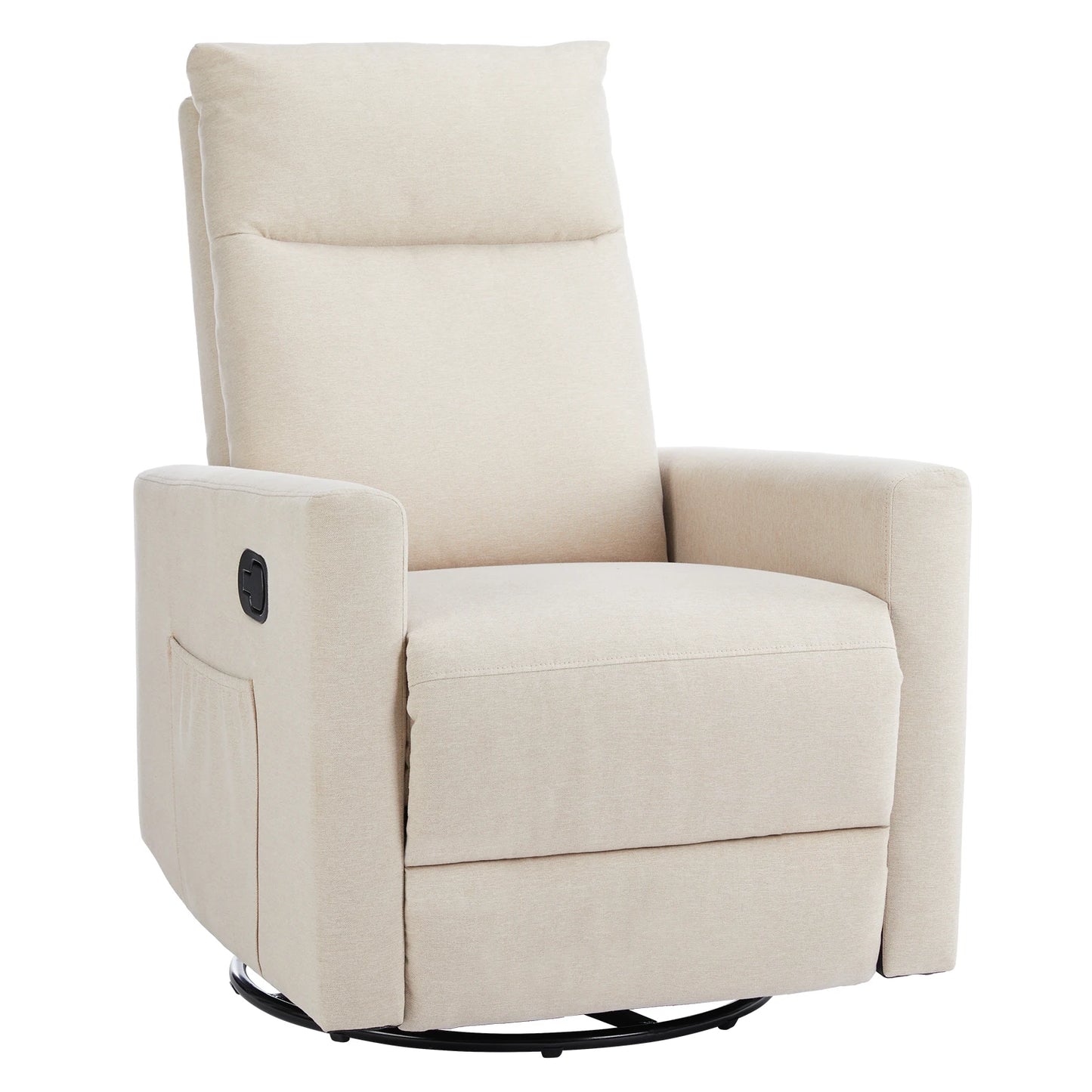 IComfyHome Rotating Rocking Chair Recliner With Oversized Foot Swivel Rocking Rocker Recliner Glider Nursery Chair for Living Room