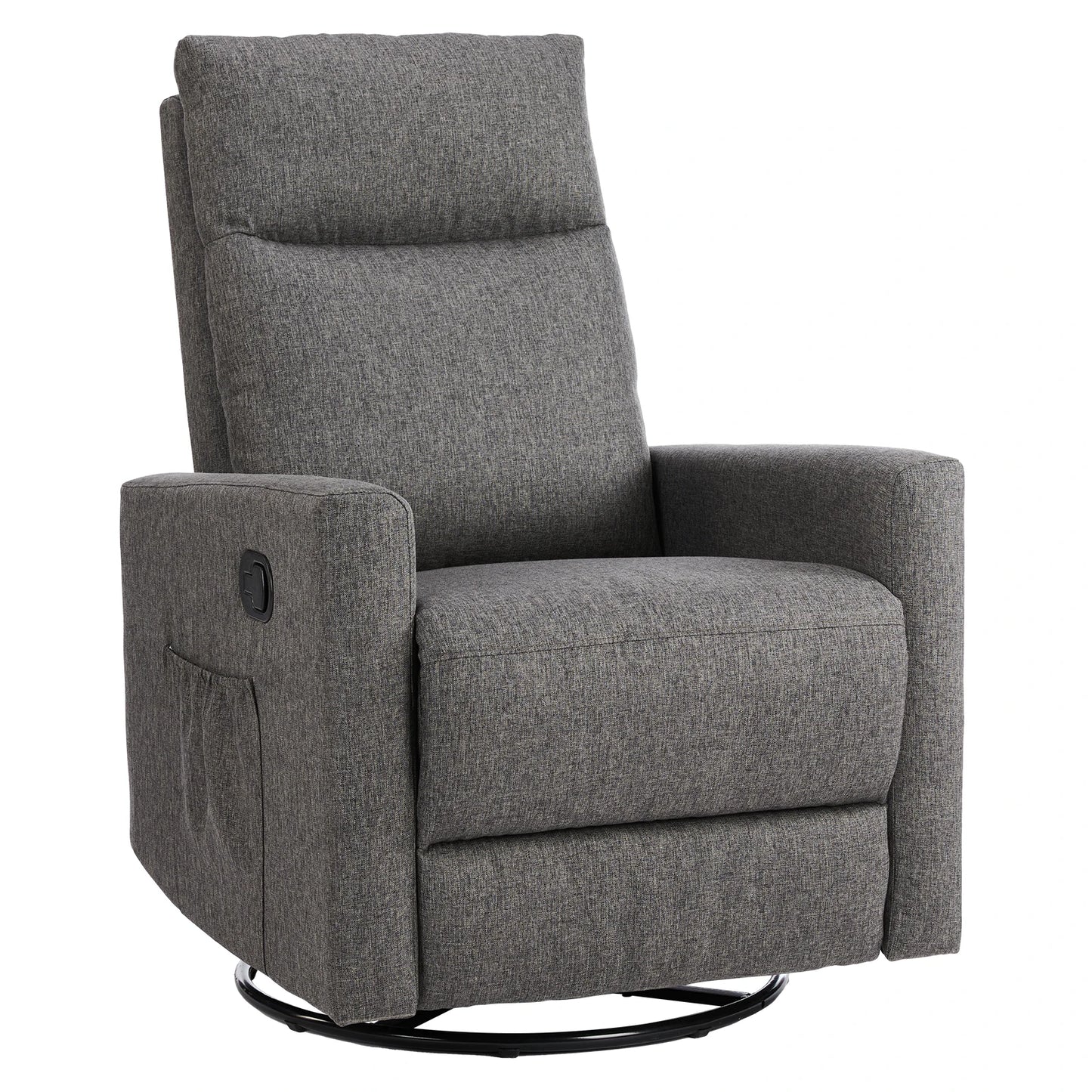 IComfyHome Rotating Rocking Chair Recliner With Oversized Foot Swivel Rocking Rocker Recliner Glider Nursery Chair for Living Room