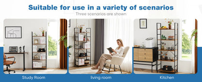 IComfyHome 5 Tier Bookcase Bookshelf Modern Book Case For Books Corner Storage Organizer for Bedroom Home Office Kitchen Living Room