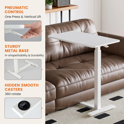 IComfyHome Overbed Bedside Sofa Table with Hidden Wheels Adjustable Height Home Use Bed Table Laptop Mobile Standing Desk For Bedroom