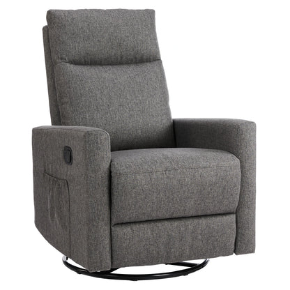 IComfyHome Rotating Rocking Chair Recliner With Oversized Foot Swivel Rocking Rocker Recliner Glider Nursery Chair for Living Room